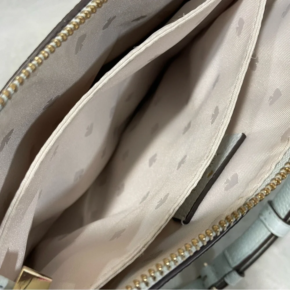 Kate Spade Leila Leather Triple Gusset Light Blue Crossbody Bag, EUC